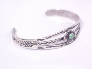 vintage turquoise arrow bird sterling silver cuff bracelet