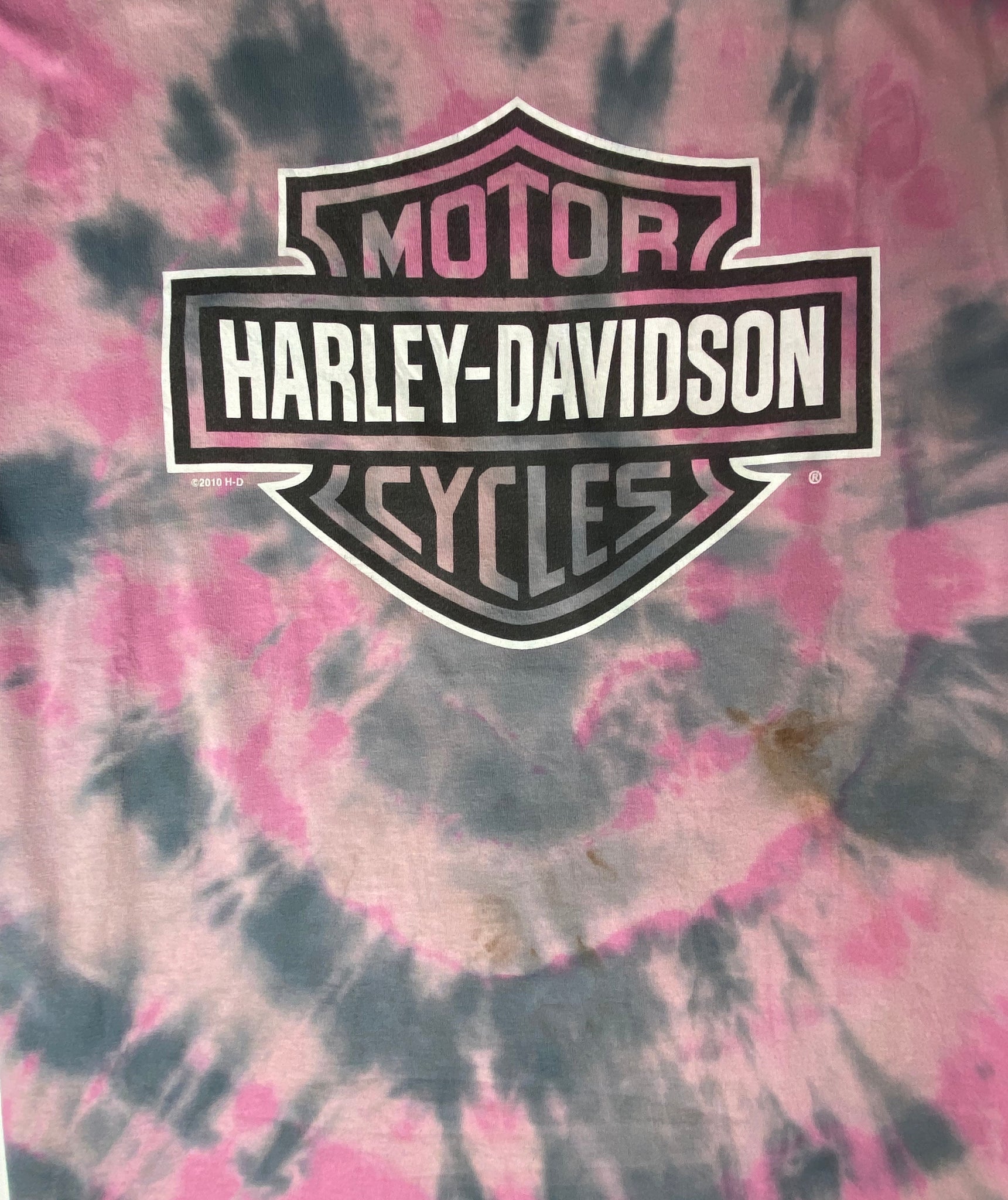 Vintage tiy dye motor harley davidson pink t shirt